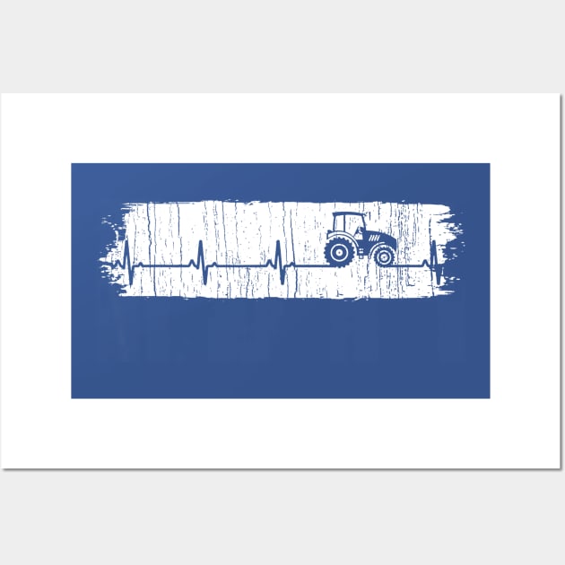 My Heart Beats For Tractor Wall Art by Throbpeg